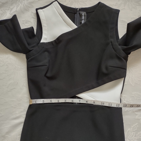 Yigal Azrouel Asymmetrical cutout bodycon mini dress colorblock bandage - Picture 5 of 12